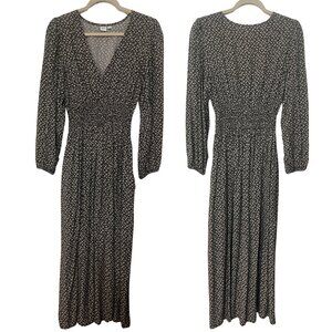 Gap Women's Maxi Boho Brown Cream Flower Print Dress